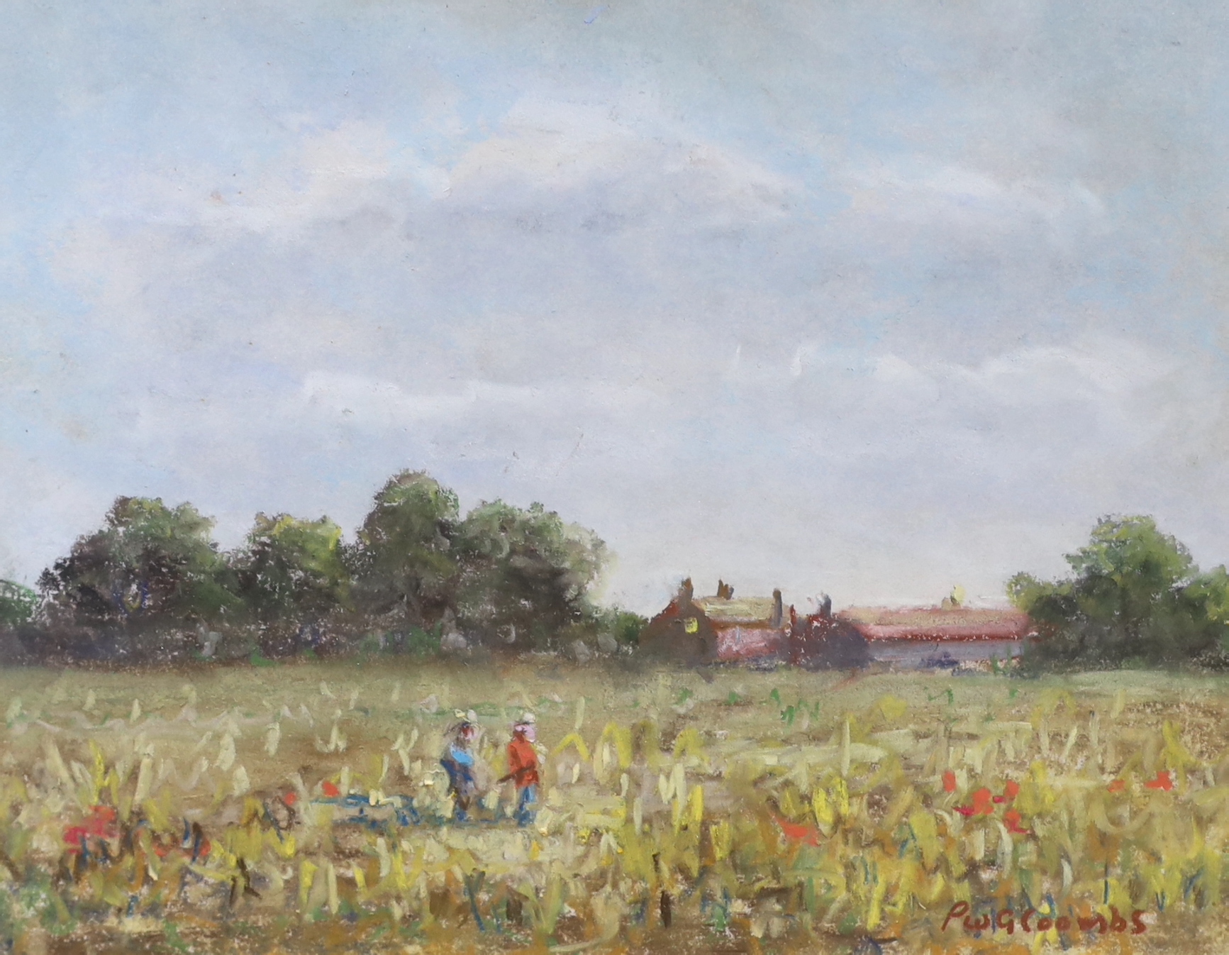 Peter Coombs (1929-2007) two pastels, ‘Compton Beach’ and ‘A Day Out’, signed, details verso, largest 15 x 19cm